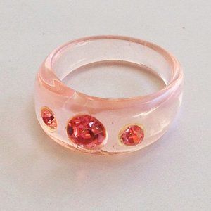 Vintage Pink Lucite Ring